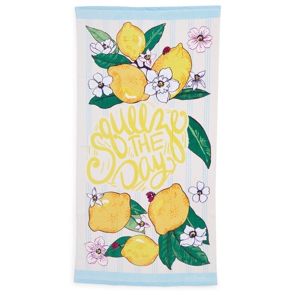 Vera Bradley Lemon Grove 🍋 Squeeze the Day Beach Towel New